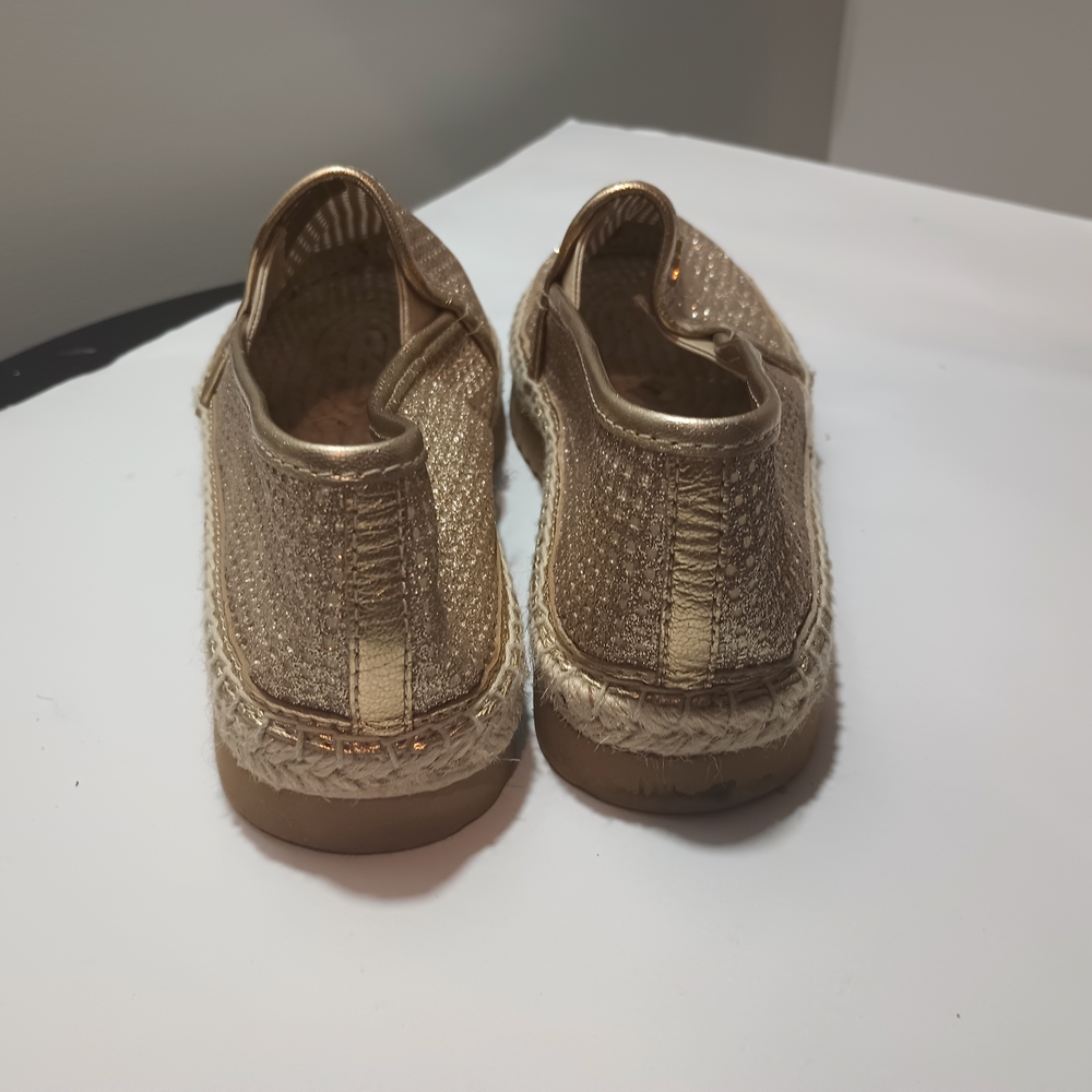 Michael Kors Metallic Gold Espadrille Slip-On Flats - Picture 5 of 9